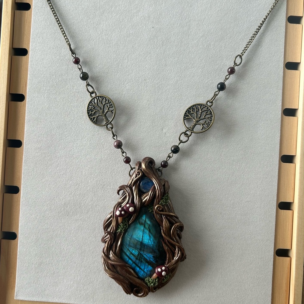 Whimsical Handmade Labradorite Tree of Life Necklace – made by Mothmagick - Picture 9 of 10